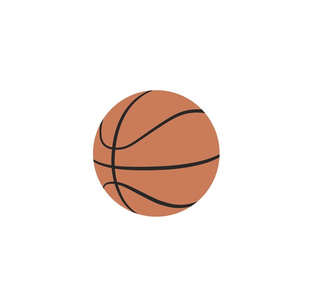 Vector de ilustración plana de baloncesto aislado sobre fondo blanco Suministros deportivos Regreso a la escuela