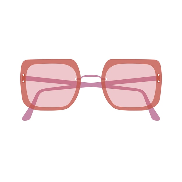 Vector de ilustración plana de gafas de sol de color rosa claro Elemento para viajes de vacaciones de verano