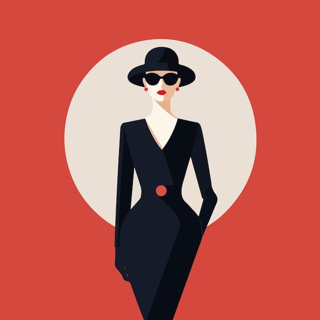 Vector de ilustración plana de mujer elegante