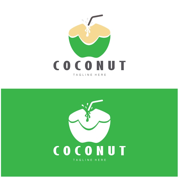 Vector de ilustración de plantilla de diseño de logotipo de coco