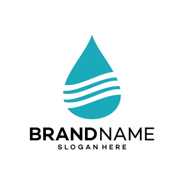 Vector de ilustración de plantilla de diseño de logotipo de icono de agua
