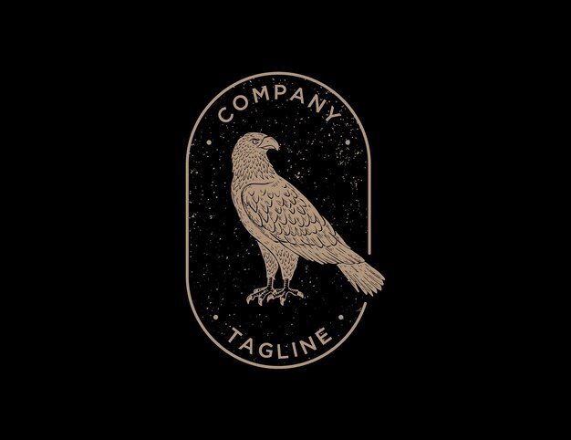 Vector de ilustración de plantilla de logotipo de águila vintage