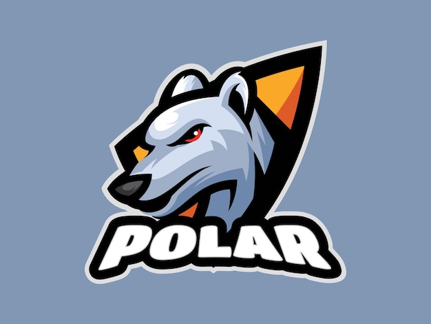 Vector de ilustración de plantilla de logotipo de mascota de cartón de oso polar
