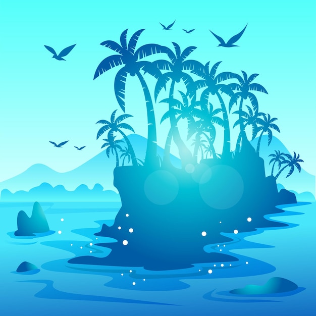 Vector de ilustración de playa