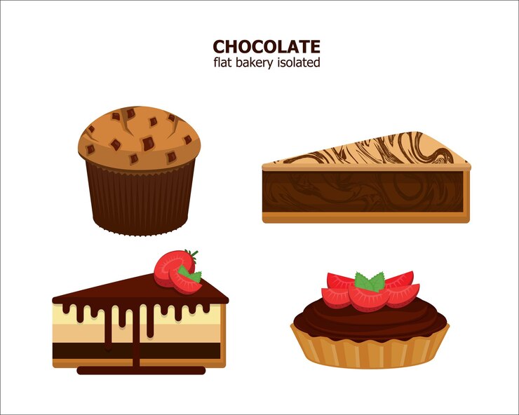 Vector de ilustración de postre de chocolate