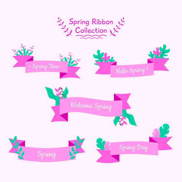 Vector ilustración primavera cinta banner con estilo colorido