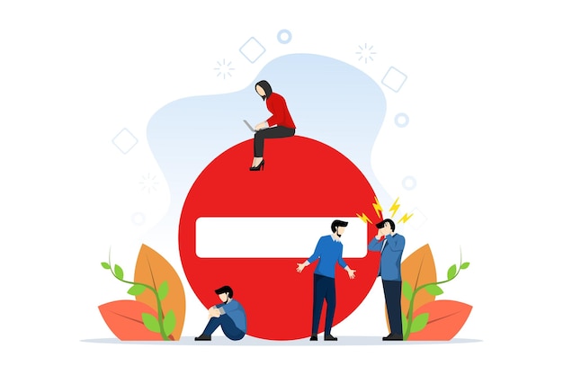 Vector ilustración de los problemas en el trabajo con un tóxico