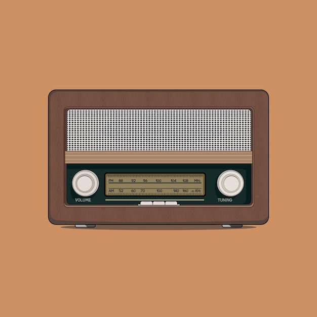 Vector vector ilustración de radio antigua y retro