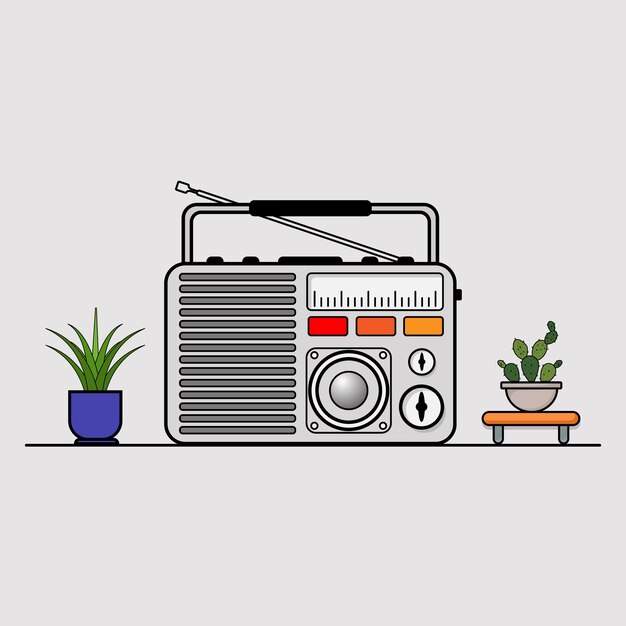 Vector de ilustración de radio