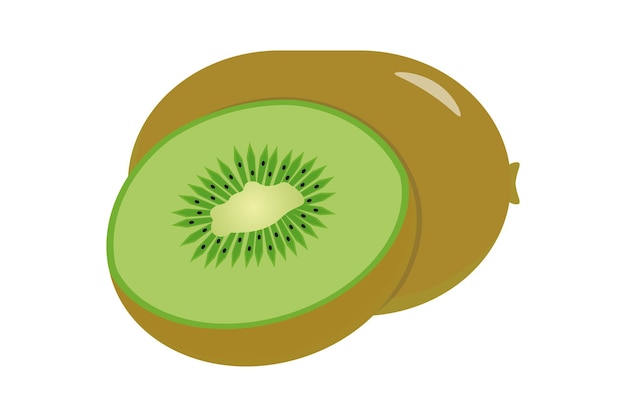 Vector de ilustración de rebanadas de kiwi Ilustración de kiwi aislado en fondos blancos