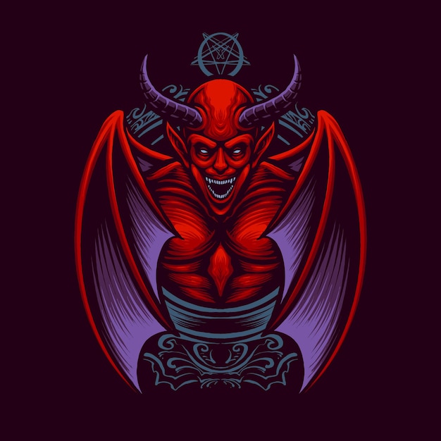 Vector el vector de ilustración del rey diablo