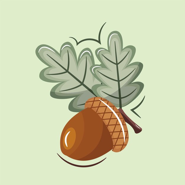 Vector de ilustración de roble perfecto para la temporada de otoño