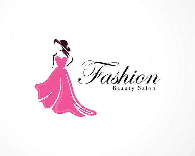 Vector de ilustración de salón de vida de belleza de mujer creativa de logotipo de moda