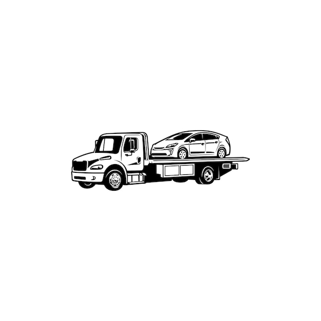 vector de ilustración de servicio de camión de remolque
