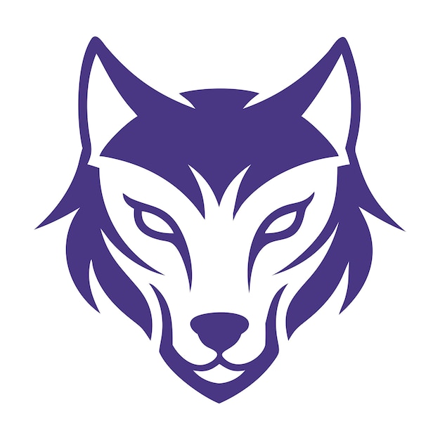 Vector de ilustración de la silueta de la cabeza del lobo