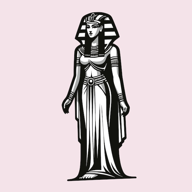 Vector vector de ilustración de la silueta del faraón egipcio