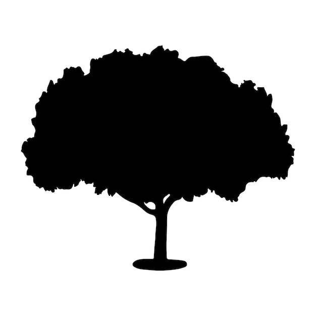 Vector de ilustración de silueta de planta y árbol