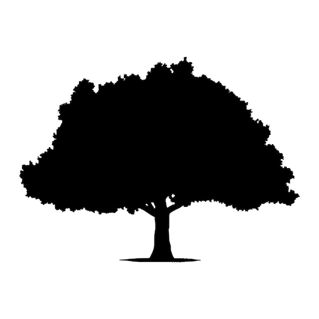 Vector de ilustración de silueta de planta y árbol