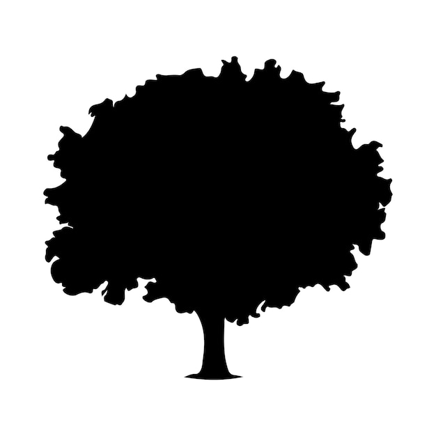 Vector de ilustración de silueta de planta y árbol