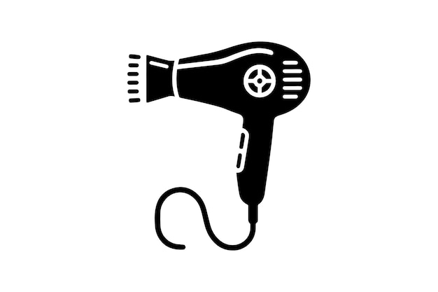 Vector de ilustración de la silueta del secador de cabello para mujeres