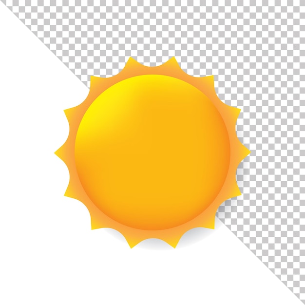 Vector de ilustración de sol icono 3D