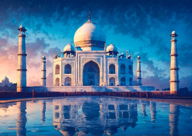 Vector de ilustración de Taj Mahal