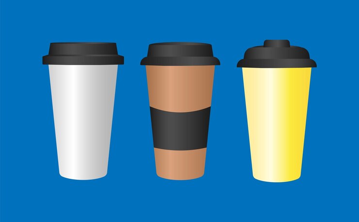 Vector vector de ilustración de taza de papel de bebida caliente