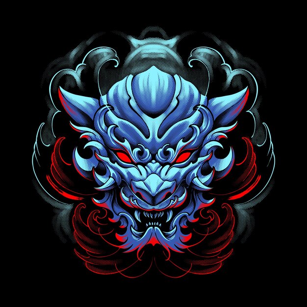 El vector de ilustración de tigre chino