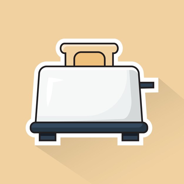 Vector de ilustración de tostadora en diseño plano