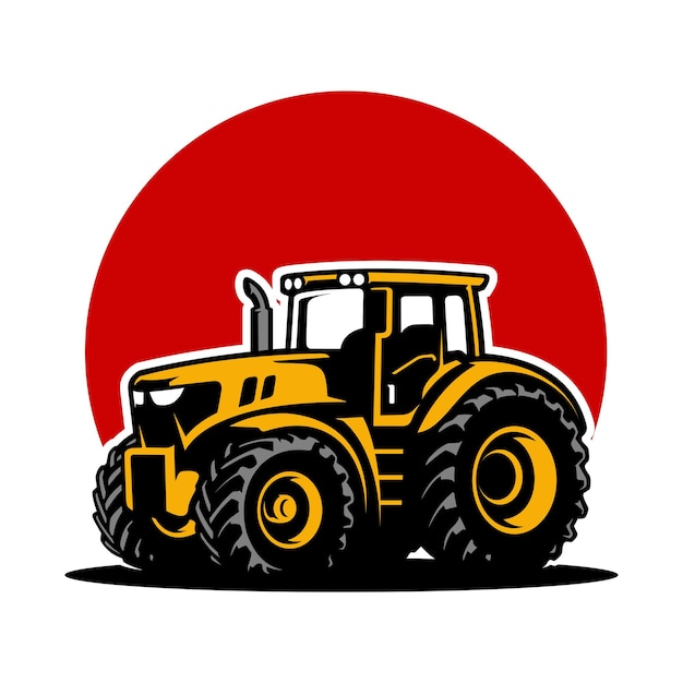 Vector vector de ilustración de tractor amarillo