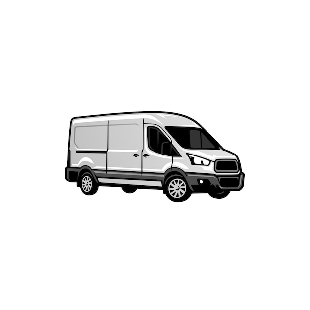 Vector de ilustración de transporte de coche de entrega y autocaravana