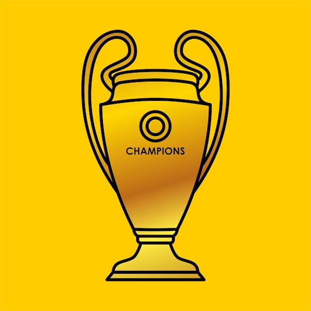 Vector de ilustración de trofeo de la liga de campeones