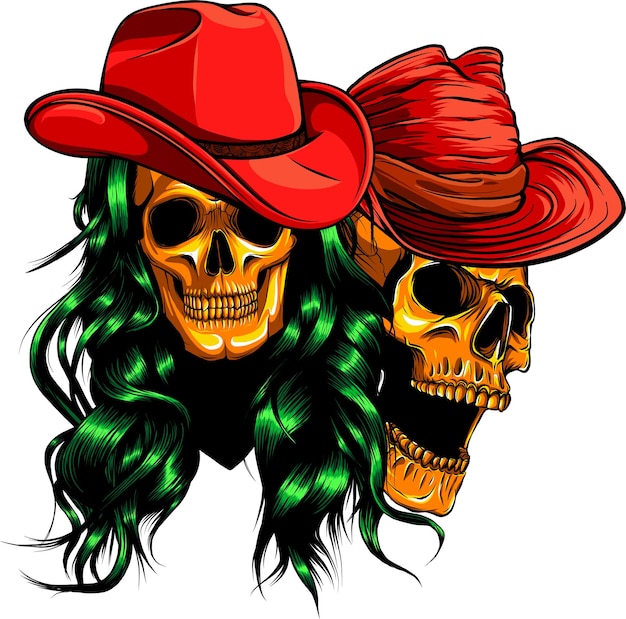 vector de ilustración de vaquero mujer y hombre