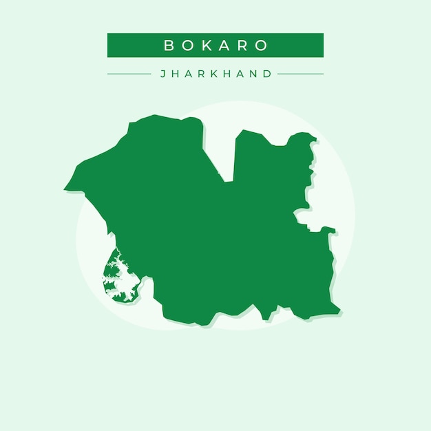 vector, ilustración, vector, de, bokaro, ciudad, mapa