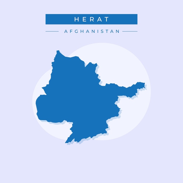 Vector ilustración vector de herat mapa afganistán