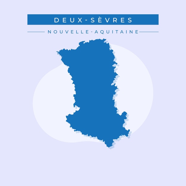 Vector de ilustración del vector del mapa de DeuxSevres Francia