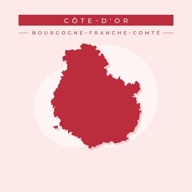 Vector de ilustración del vector del mapa de Francia de Coted'Or