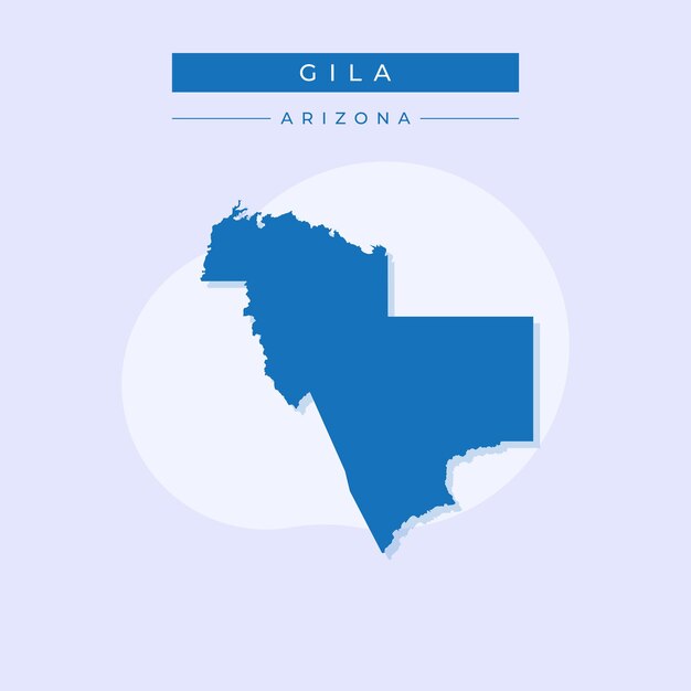 Vector de ilustración del vector del mapa de Gila en Arizona
