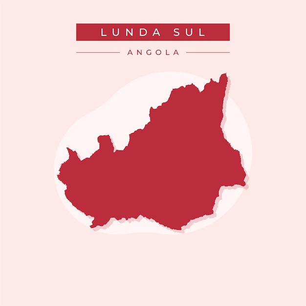 Vector de ilustración del vector del mapa de Lunda Sul de África