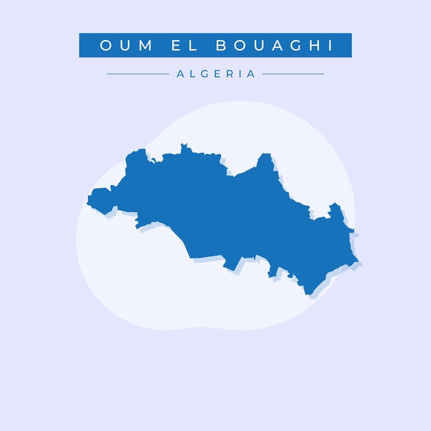 Vector de ilustración del vector del mapa de Oum El Bouaghi en África