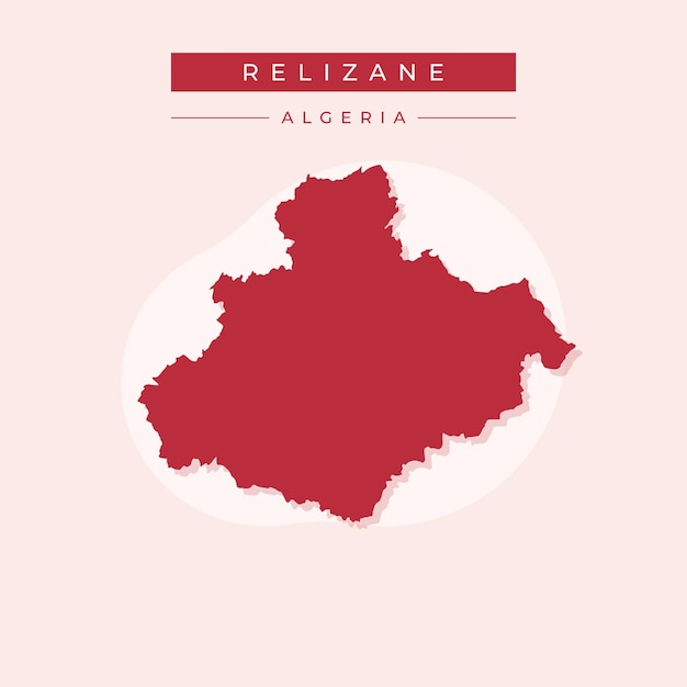 Vector de ilustración del vector del mapa de Relizane de África