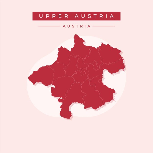 Vector de ilustración del vector del mapa superior de austria