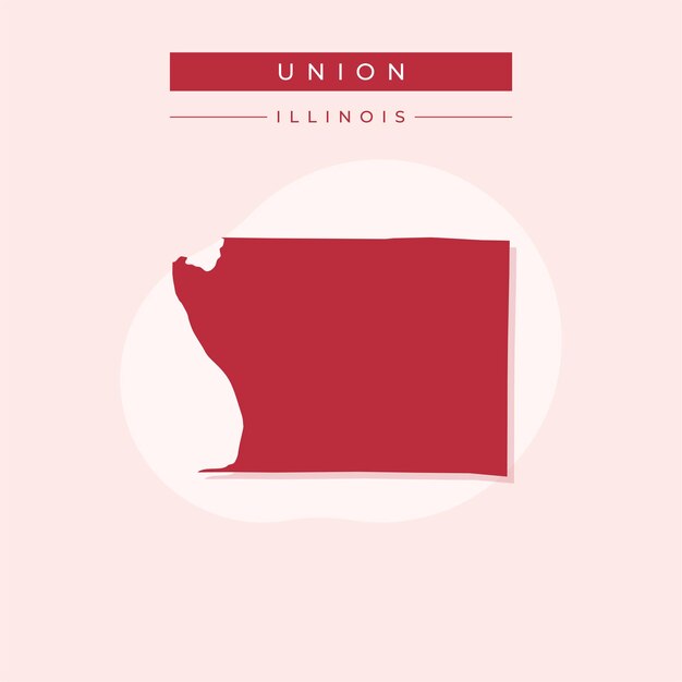 Vector de ilustración del vector del mapa de la Unión de Illinois