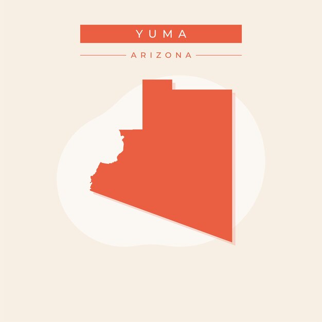 Vector de ilustración del vector del mapa de Yuma en Arizona
