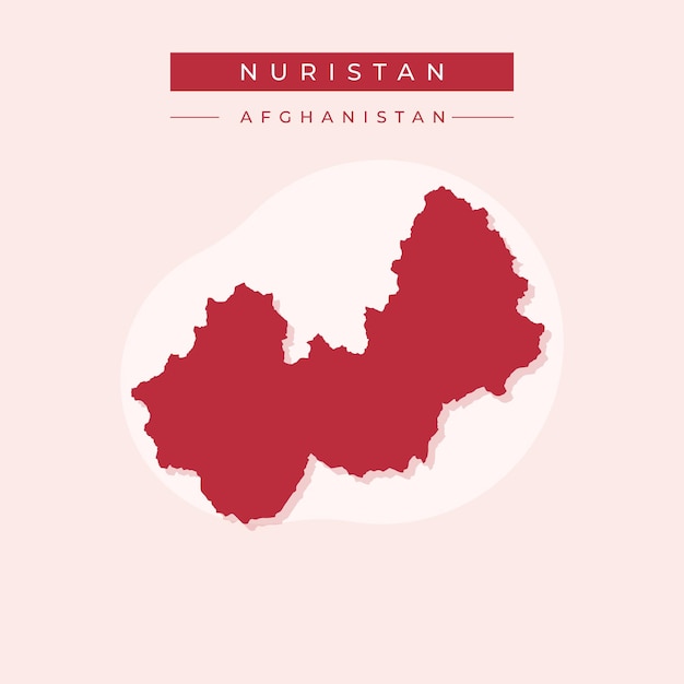 Vector ilustración vector de nuristan mapa Afganistán