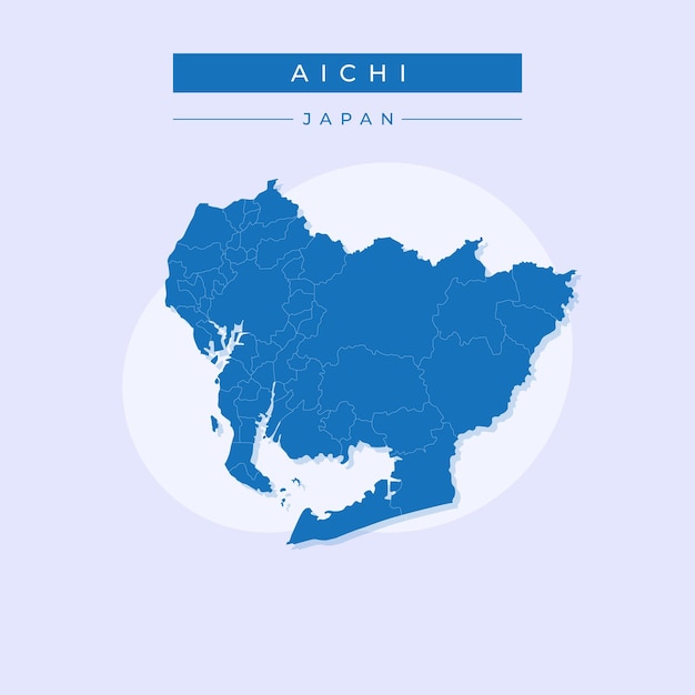 Vector ilustración vectorial del mapa de Aichi Japón