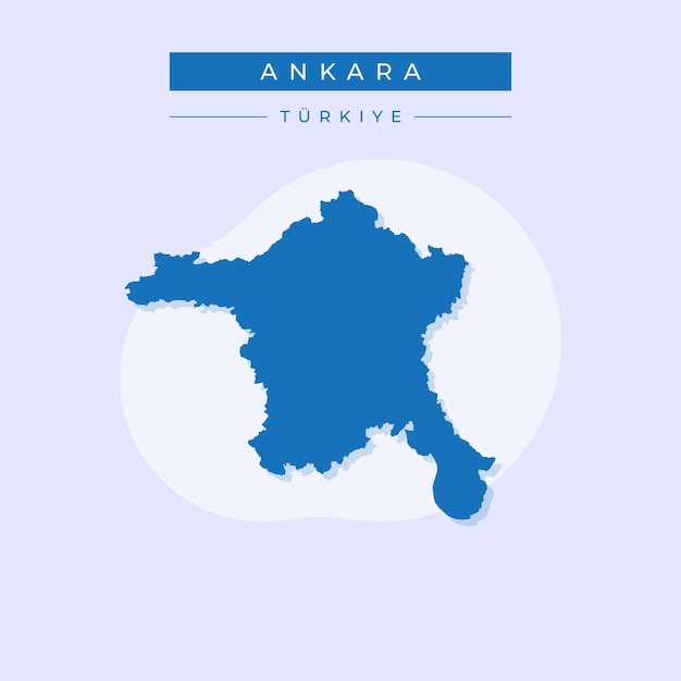 Vector ilustración vectorial del mapa de ankara turquía