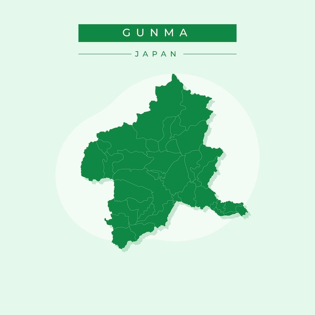 Vector ilustración vectorial del mapa de Gunma Japón