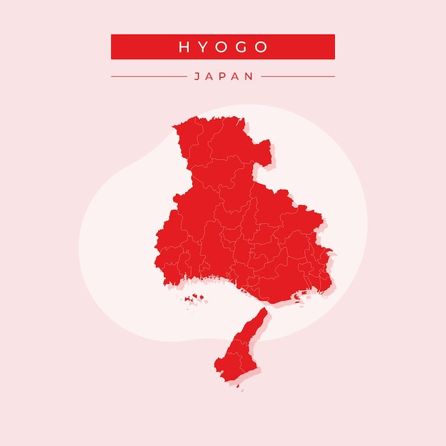 Vector ilustración vectorial del mapa de Hyogo Japón