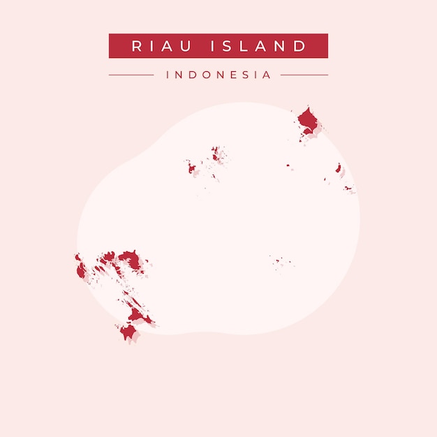 Vector vector ilustración vectorial del mapa de las islas riau indonesia